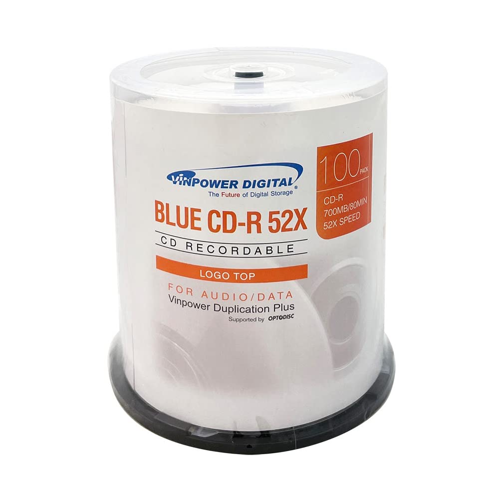 Amazon.com: Vinpower Digital Logo Top Blue AZO CD-R 700MB 52X